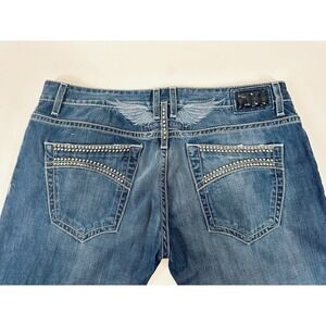 Robin's Jeans Marlon Straight Blue Studded Rhinestone Blue Men's Size 40X36